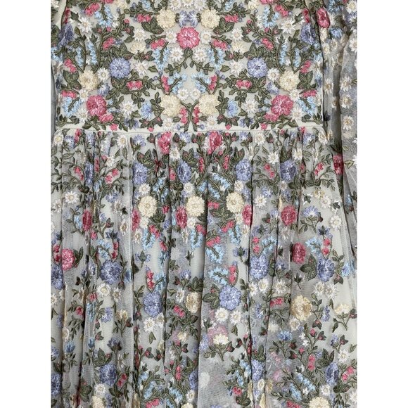 Mac Duggal Girls Dress Size 4 Pageant Heavily Embroidered Ivory Pink Floral 3153 - Picture 13 of 13